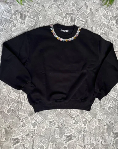 ватирана овърсайз блуза с камъни 