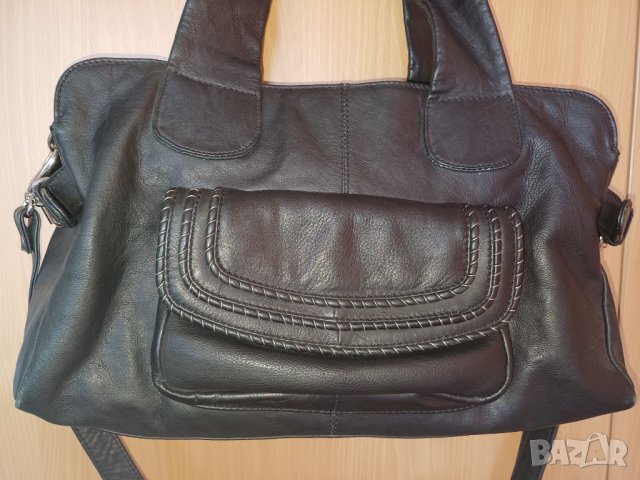 Manfield черно чанта естествена кожа , снимка 9 - Чанти - 41440192