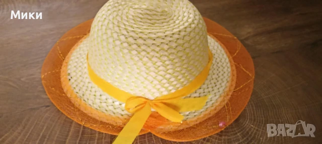 Детска сламена шапка 4-6г., снимка 2 - Шапки - 51240866