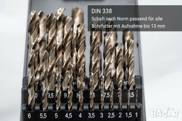 BAER - Germany - HSSE/Cobalt - EXTREME DRILL - DIN 338 Typ: VA/INOX - 25 Кобалтови Свредла в Касета , снимка 3 - Бормашини - 40804289