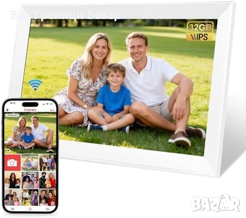 Нова 10.1" WiFi дигитална фоторамка IPS тъчскрийн 32GB Frameo за снимки