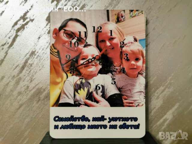 Стенен правоъгълен часовник MDF с Ваши снимки., снимка 2 - Стенни часовници - 41351908