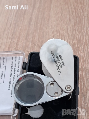 Бижутерска лупа 30x-21mm с LED осветление - Като нова, снимка 2 - Други - 53670290