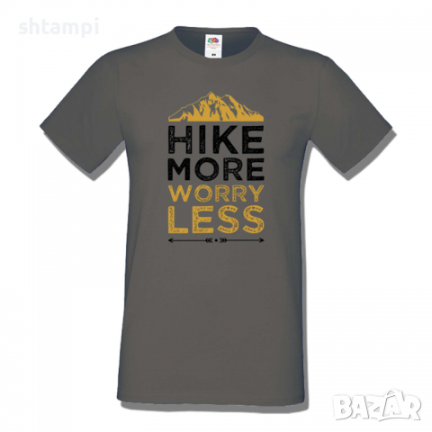 Мъжка тениска Hiking More Worry Less,Къмпинг,Планина,Изненада,Подарък,Поход,Връх,Хижа,, снимка 8 - Тениски - 36351992