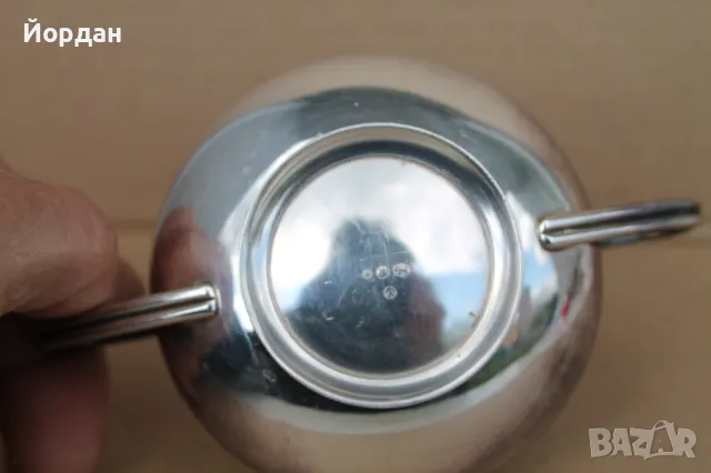 Английска сребърна захарница , снимка 6 - Други ценни предмети - 49862282