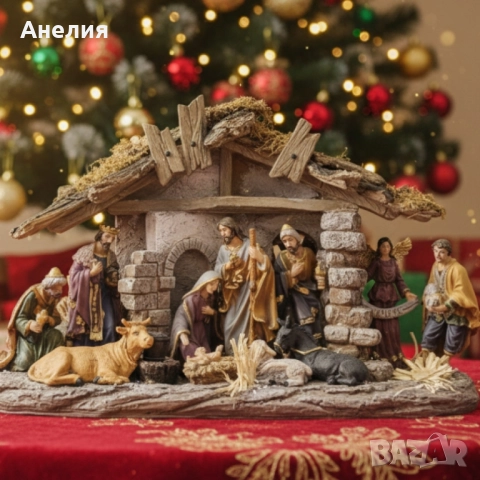 Коледен комплект „Рождество Христово“ – сцена с ясли и фигурки, снимка 6 - Декорация за дома - 52041758