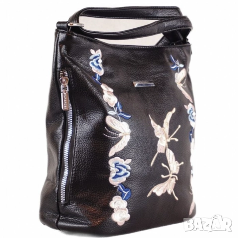 Нежна дамска чанта с флорална бродерия, снимка 4 - Чанти - 52098245