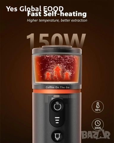 ONQUECO 12V Портативна еспресо машина за кола , снимка 5 - Кафемашини - 53640051