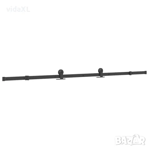 vidaXL Плъзгаща се врата с обков 90x205 см ESG стъкло и алуминий, снимка 2 - Входни врати - 56146986