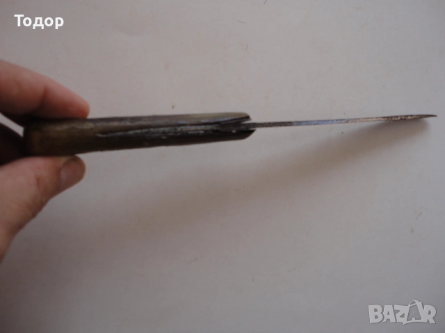 Старинен овчарски нож рогови чирени , снимка 5 - Ножове - 52672777