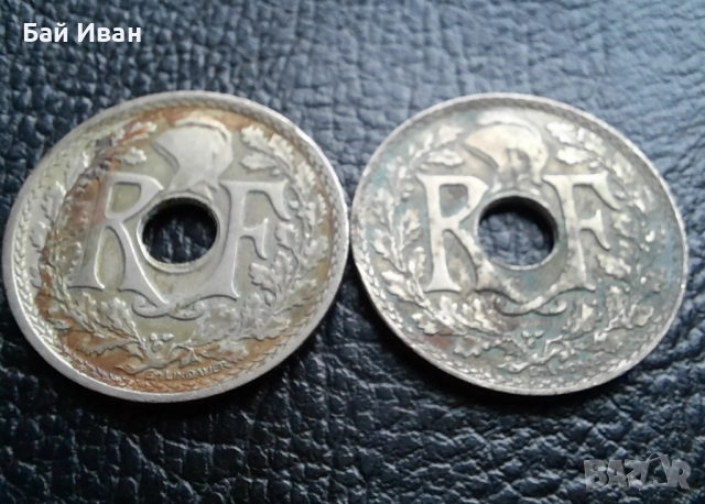 Стара монета 25 сантима 1930 г. и 1933 г. Франция - топ !, снимка 9 - Нумизматика и бонистика - 42219848