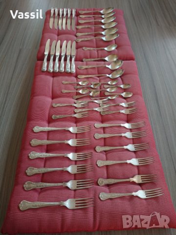 посребрени вилици ножове лъжици комплект за сервиране, снимка 18 - Прибори за хранене, готвене и сервиране - 34712897