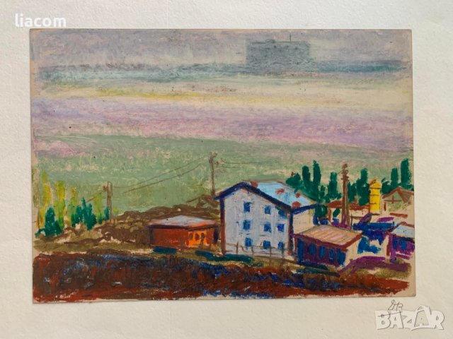 Димитър Вълканов (1907 - 1997) Индустриален пейзаж, снимка 1