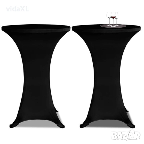 vidaXL Покривки за коктейлни маси, Ø80 см, черни, еластични(SKU:279073), снимка 2 - Други - 53315735