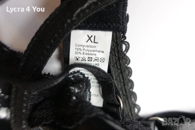 L/XL къса еротична рокля от еко кожа и дантела, снимка 6 - Рокли - 53375891