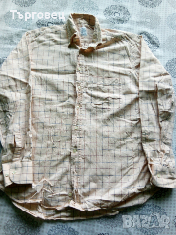 Бежова риза-каре-100% памук, снимка 2 - Ризи - 36343812