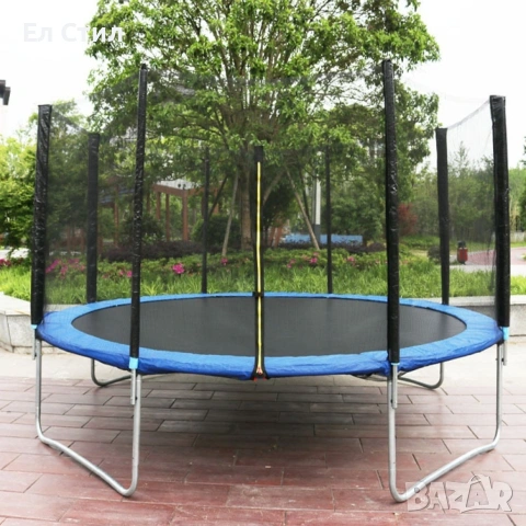 Ултра здрав портативен батут със защитна мрежа батут с размер 2,44 м. в диаметър + стълбичка, снимка 2 - Други - 53563737