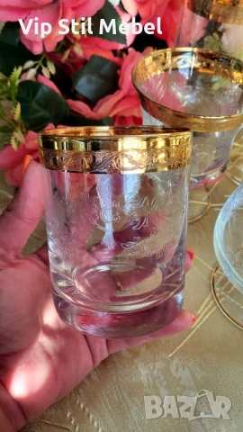 Италиански чаши Мурано , снимка 4 - Чаши - 53747223