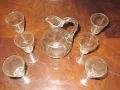 Стъклени сервиз и чаши със златен кант, снимка 4