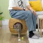 Котешка пещера Pawhut, изработена от воден зюмбюл, снимка 2
