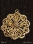 Разкошен старинен филигранен сребърен медальон ръчна изработка 31118, снимка 2