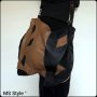 Асиметрична дамска чанта от естествена кожа с две лица! Ръчна изработка!, снимка 3