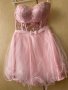 Розова къса бална рокля, размер s, xs, снимка 2