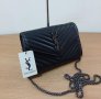  Луксозна Черна чанта YSL код SG67ZA, снимка 5