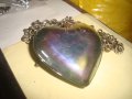 СТАР СЪРЦЕВИДЕН ВИНТИДЖ МЕДАЛЬОН КОЛИЕ ЦВЕТЕН КРИСТАЛ БРОНЗ ВЕРИЖКА МНОГО КРАСИВО КОЛИЕ 24791, снимка 12