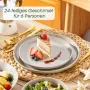 Комплект 6 каменинови чинии vancasso Playa, 26 см, сиви, снимка 5