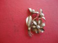 Старинна позлатена брошка с перли 2, снимка 3