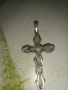 Сребърен кръст с топази., снимка 1 - Колиета, медальони, синджири - 44650339