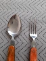 Стари сгъваеми вилица и лъжица П.Денев, снимка 4
