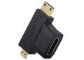 Позлатен 3 в 1 HDMI женски към Micro HDMI и Mini HDMI мъжки конвертор 1080P, снимка 3