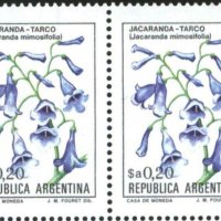 Чиста марка двойка Флора Цвете 1983 от Аржентина, снимка 1 - Филателия - 35825694