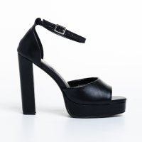 Дамски обувки на висок квадратен ток с отворени пръсти марка: GIVANA; модел:BAY-18 balack, снимка 1 - Дамски обувки на ток - 41521036