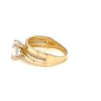 Златен дамски пръстен 3,43гр. размер:56 14кр. проба:585 модел:22001-5, снимка 3 - Пръстени - 44765691