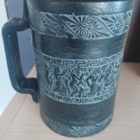 Керамична халба за бира с гръцки мотиви , снимка 1 - Колекции - 41911102