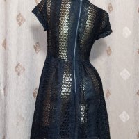 Zara M Черна дантелена рокля , снимка 3 - Рокли - 44428425