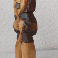 Мъж, музикант дърворезба, 22 см, дървена фигура, снимка 3 - Статуетки - 42322271