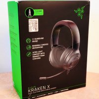  Слушалки Gaming Razer Kraken X, Мултиплатформени, Черни чисто нови гаранция, снимка 1 - Слушалки за компютър - 41833454
