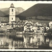 Пътувала пощенска картичка Езеро Волфгангзее  преди 1939 от Австрия, снимка 1 - Филателия - 35924420