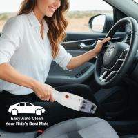 absob Безжична ръчна прахосмукачка за кола - Мини, акумулаторна, преносима, USB зареждане, бяла, снимка 3 - Прахосмукачки - 44747892