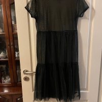 Черна нова плажна  дълга прозрачна тюлена тюл рокля , снимка 1 - Рокли - 40145306