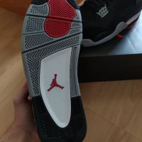 Nike Air Jordan 4 Retro Black Canvas Нови Оригинални Черни Мъжки Кецове Размер 45 Номер 29см, снимка 5 - Кецове - 40430204