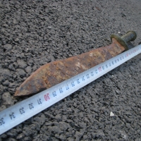 Еничарски ятагановиден нож каракулак, снимка 5 - Антикварни и старинни предмети - 36074952