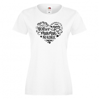 Дамска тениска Heart Mother Words 2,Празник на Майката,Подарък,Изненада,Рожден Ден, снимка 2 - Тениски - 36294794