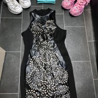 Дамска черна лятна рокля с кожени мотиви, снимка 9 - Рокли - 34465992