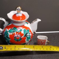 Декоративен руски чайник, ръчно рисуван от 1970г., снимка 6 - Антикварни и старинни предмети - 41634511