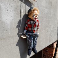 Стара кукла,клоун, снимка 3 - Антикварни и старинни предмети - 34063194